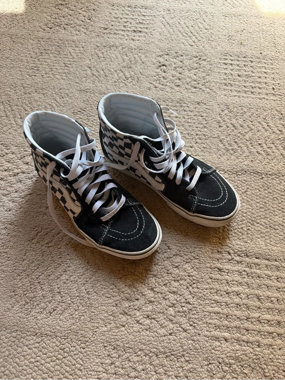Vans Checkerboard High-Top Sneakers 7.5